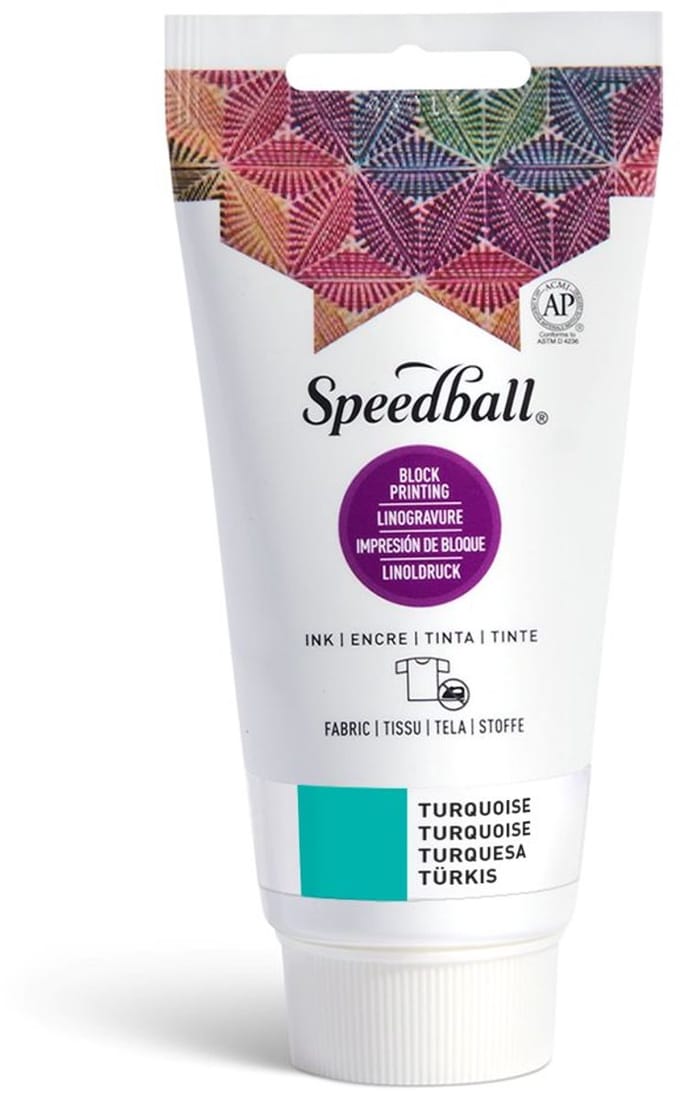 Fabric block printing ink turquoise - Speedball
