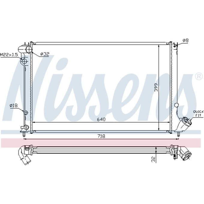 Radiator, motorkoeling NISSENS 63732