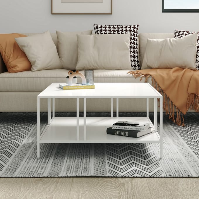 Salontafel Kumlinge metaal 40x80x80 cm wit [en.casa]