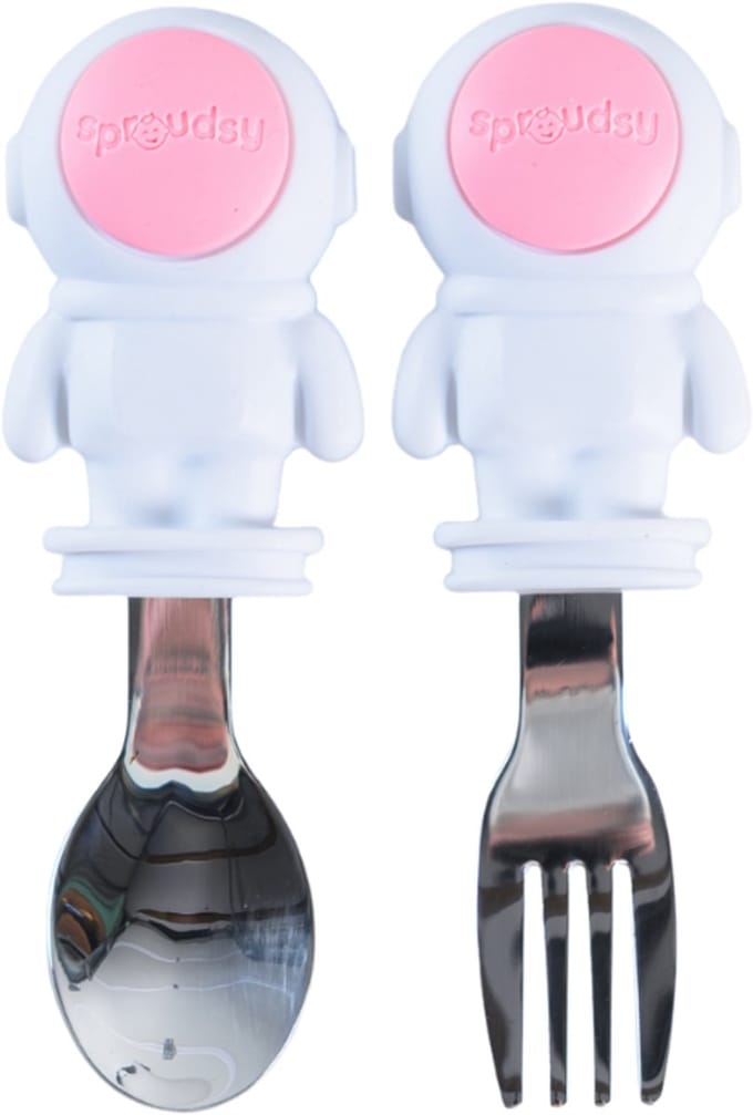 Sproudsy Bestekset Space – Kinderbestek – Kinderservies - Baby – Rose Quartz