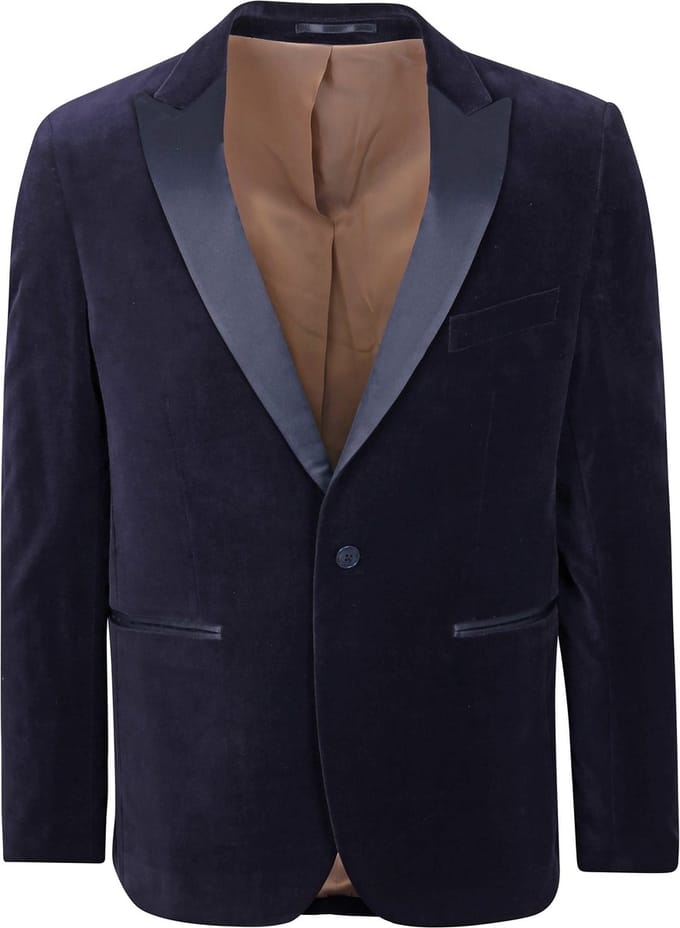 Suitable Smoking Blazer Velvet Donkerblauw (navy) blazer