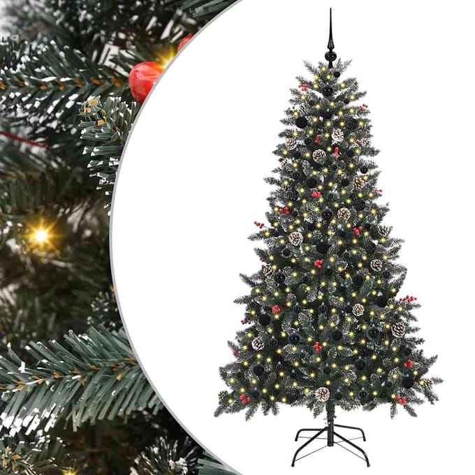 vidaXL - Kunstkerstboom - Groen - 180 - cm - PVC - en - Plastic - en - Staal