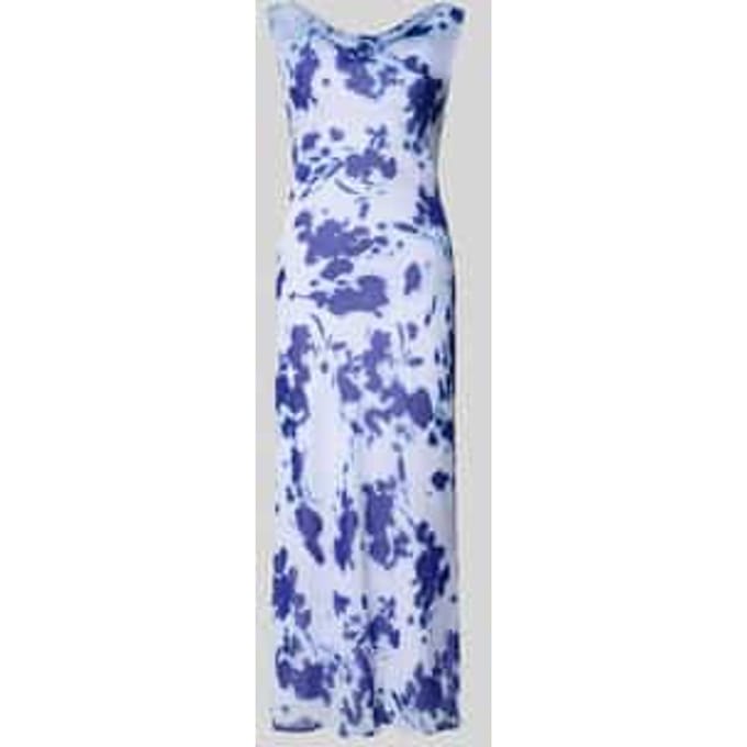 Midi-jurk van Chiffon met Cascadehals