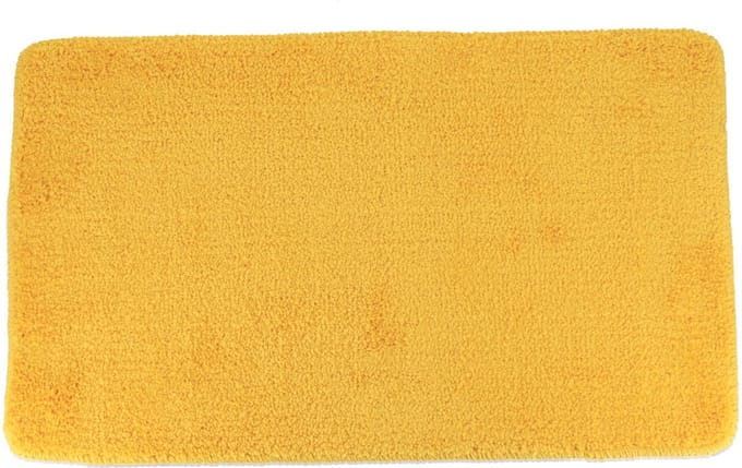 Tendance Badmat Aquarius - microfiber - hoogpolig - okergeel - 45 x 75 cm - badkamer - antislip