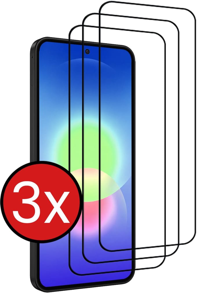 Screenprotector - 3 Stuks - Geschikt voor Samsung Galaxy A27 - Full Cover - Beschermglas - Gehard Glas - Tempered Glass - Screen Protector
