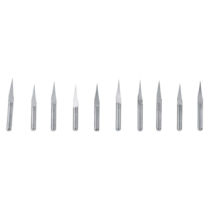 10 stuks 3.175mm Cemented Carbide Graveren CNC Bit Bovenfrees Snijgereedschap 10 Graden