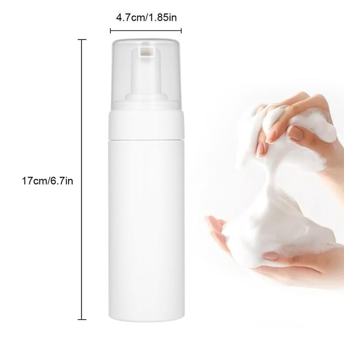 1 stuks 150ML(5.2oz) Schuimfles Mousse Zeep Schuimpompfles Plastic Wit Leeg Hervulbaar wit