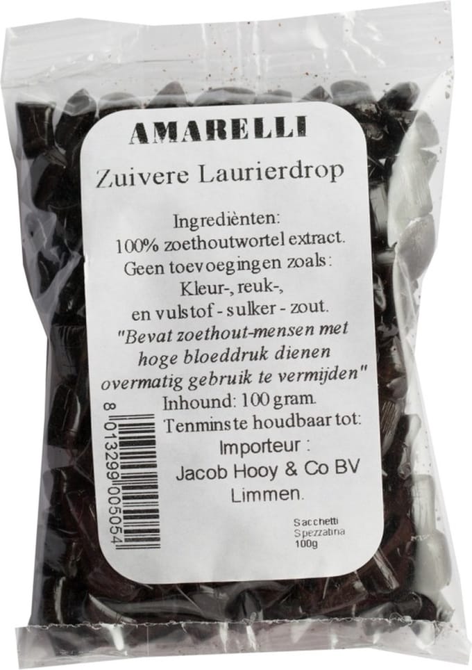 Amarelli Laurierdrop zakje kleine stukjes 100 Gram