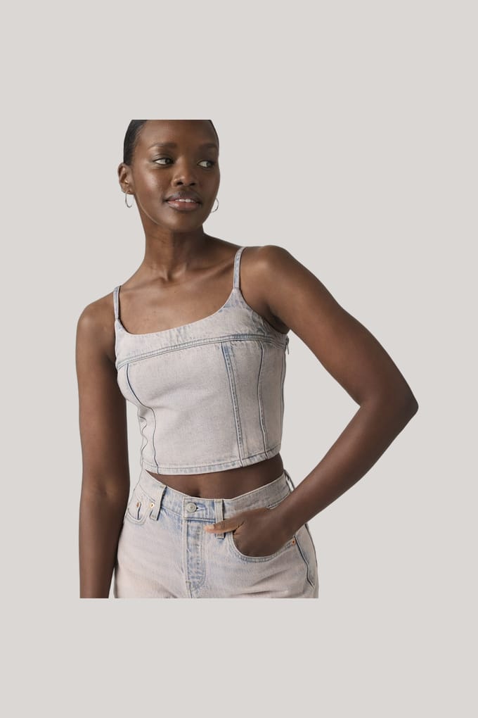 Levi's Jadine Denim Cami Tank Top Größe: M | Tanktops Outlet | Damen | Blau