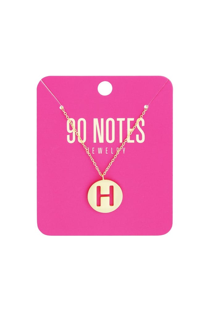90 NOTES - Initial Ketting - Letter H - goudkleurig