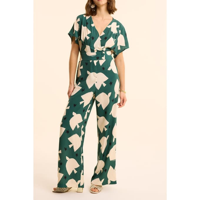ICode Green Maxi Bird Print Jumpsuit Pants Green Größe: 34 | Jumpsuits Outlet | Damen | Grün