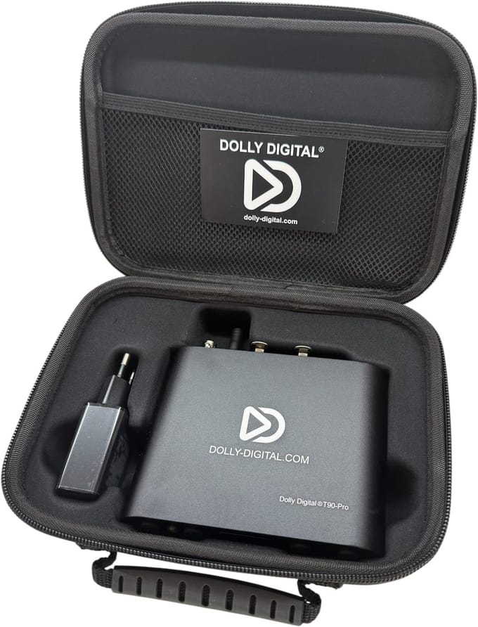 Dolly Digital® T90Pro-Bluetooth-XLR zender met ingebouwde accu en microfoon ingang. 5 Kanaals. XLR TRS
