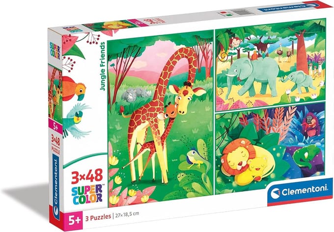 Jungle Friends Legpuzzel 3x48 Stuk