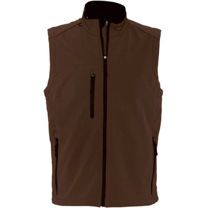 SOLS Heren Rallye Soft Shell Bodywarmer Jacket (Donkere chocolade)