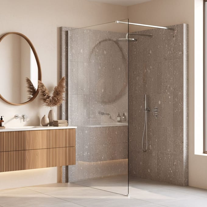 Rea Flexi 120 - Walk-In Douchewand - Chroom - 120X0,8X195Cm