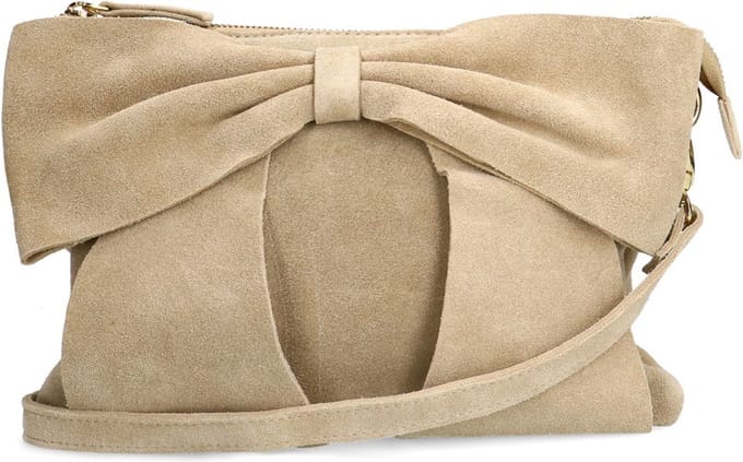 Manfield - Beige suède schoudertas