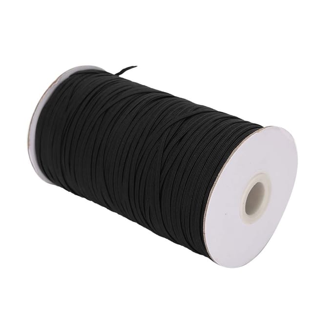 200 Yards Rol Gezichtsscherm Kleding Platte Elastische Band Koord Manchet Elastische Band Touw Zwart white
