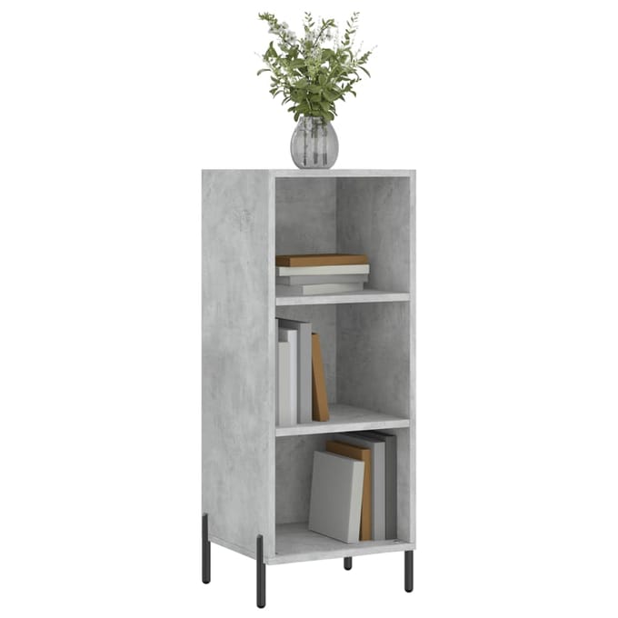 vidaXL - Dressoir - 34,5x32,5x90 - cm - bewerkt - hout - betongrijs
