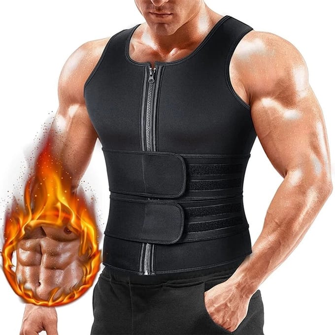 Heren Sauna Hot Sweat Taille Training Vest Afslankend Lichaamsvormend Sportvest - Plus Size-L