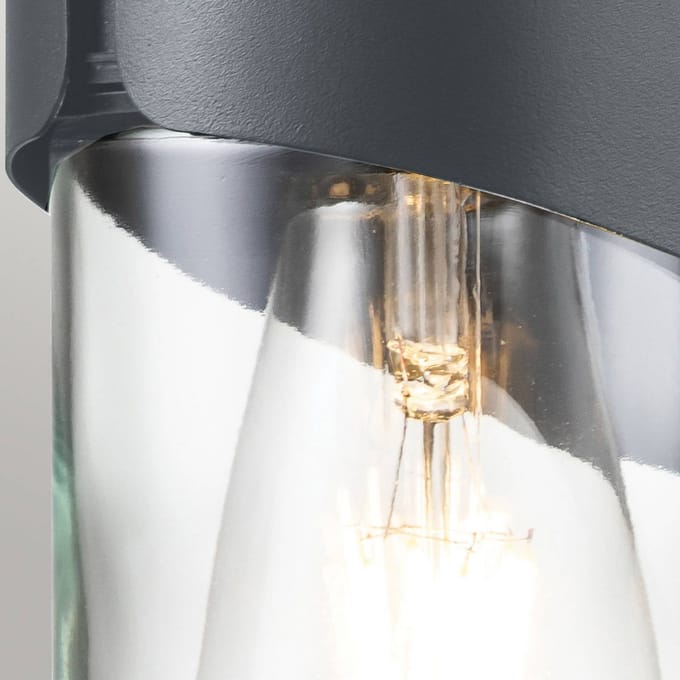 Elstead Lighting LED Wand Buitenlamp Porto | 1X E27 Max 40W | IP44 | Dimbaar | Grey