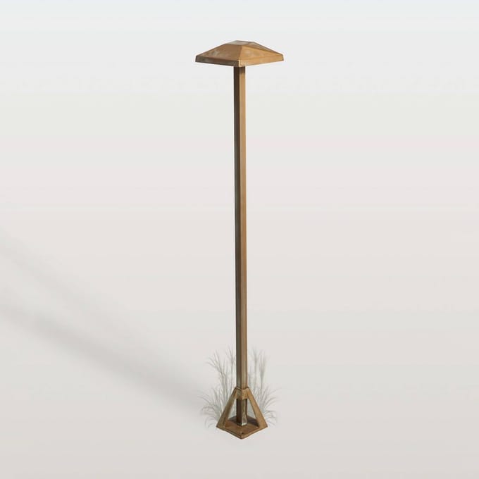 Moretti Luce LED tuinpadverlichting Aura Edge, hoogte 80 cm, antiek messing, IP65