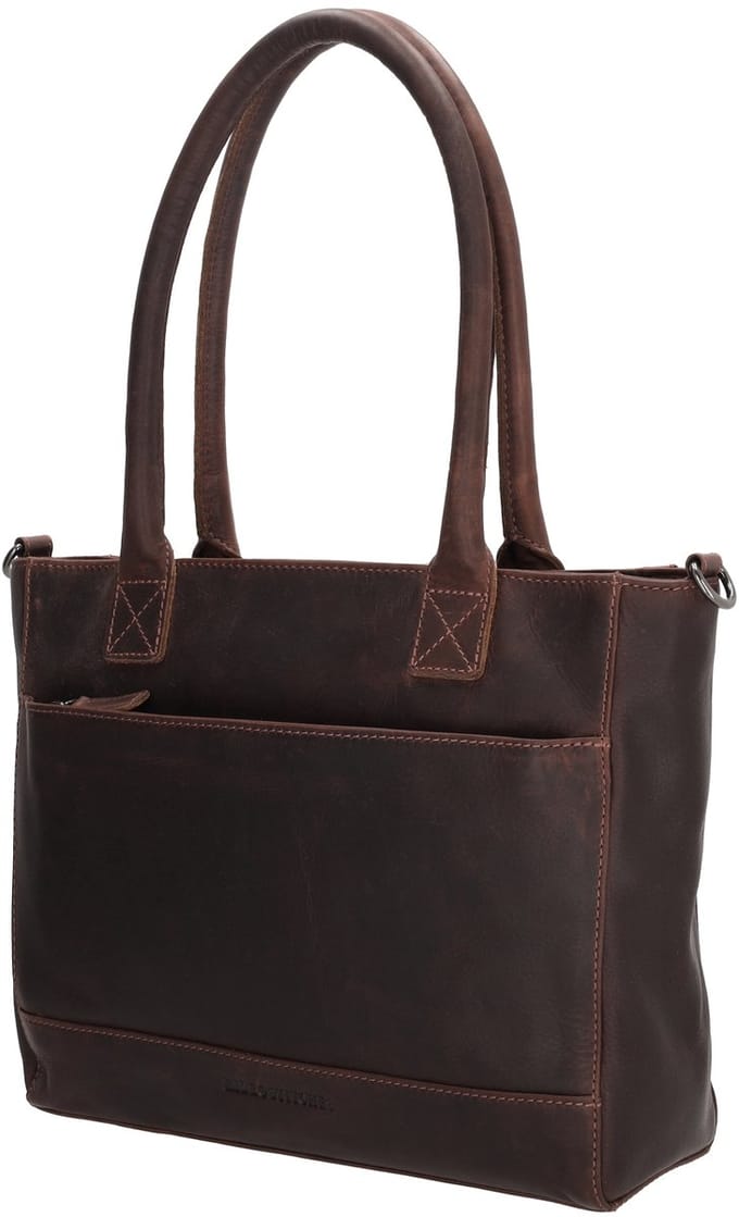 Hide & Stitches Japura Handtas Schoudertas - 100% Leder - Leren Dames Tas - Donkerbruin