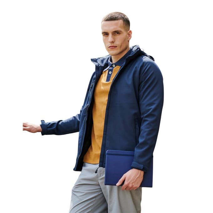 Regatta Heren Repeller gevoerd Soft Shell jack met capuchon (Marine)
