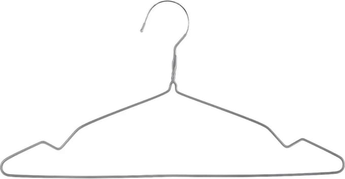 Kledinghangers - 10x - grijs - metaal - 40 x 20 cm - kleerhangers