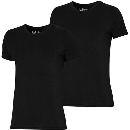 Apollo T-shirt Heren Bamboo Basic V-neck Zwart 2-pack-M