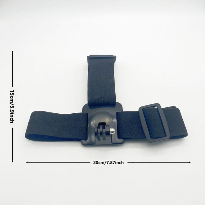Hoofdmontage bandriem verstelbaar voor Gopro Hero 12 11 10 9 8 7 6 DJI OSMO black