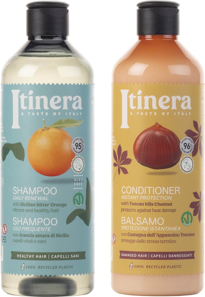 ITINERA - Cosmetische set: haarconditioner + shampoo voor beschadigd haar, 2x 370ml