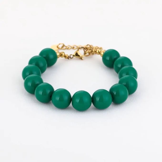 Bijoutheek Armband (Sieraad) Statement Grote Kralen Green