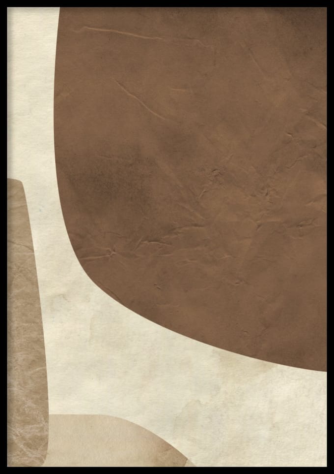 Poster Retro print brown - Abstracte poster - 30x40 cm - Exclusief lijst - WALLLL