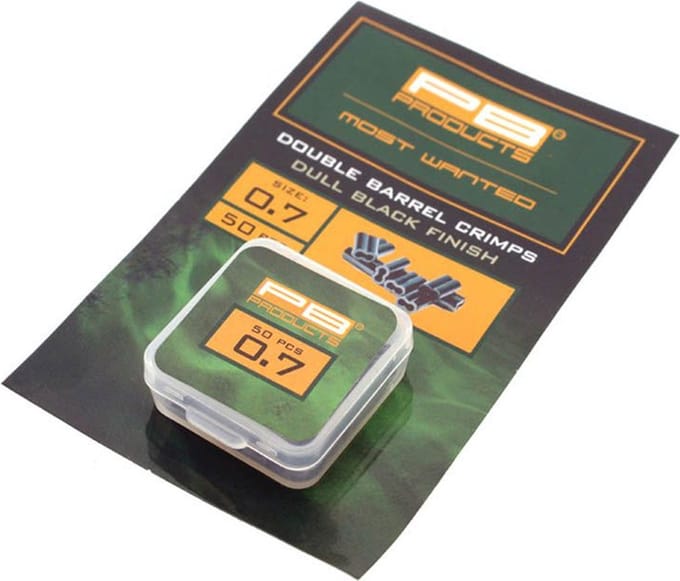 PB Products - Double Barrel Crimps Dull Black - 50 stuks - 0,7 mm