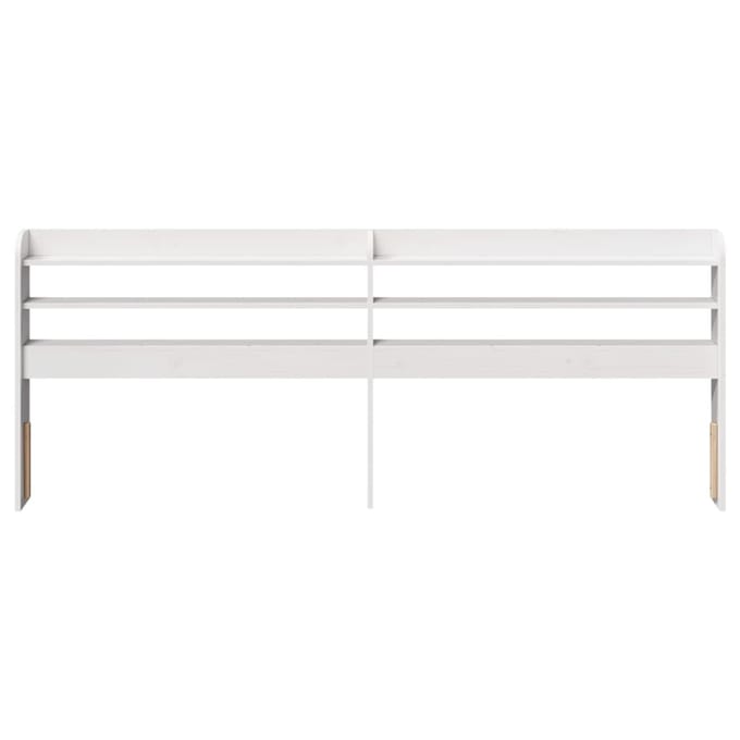 vidaXL - Hoofdbord - met - schappen - 200 - cm - massief - grenenhout - wit