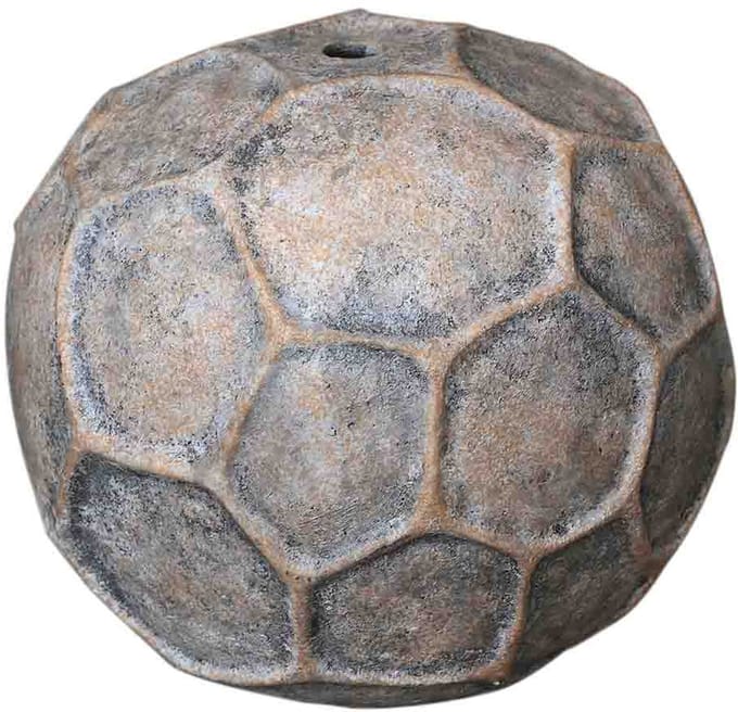 PTMD Julis Beige Cement Vase Round Circle Design L