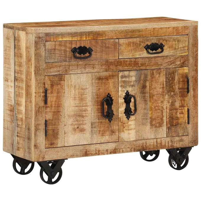 vidaXL - Dressoir - 80x30x65 - cm - massief - ruw - mangohout