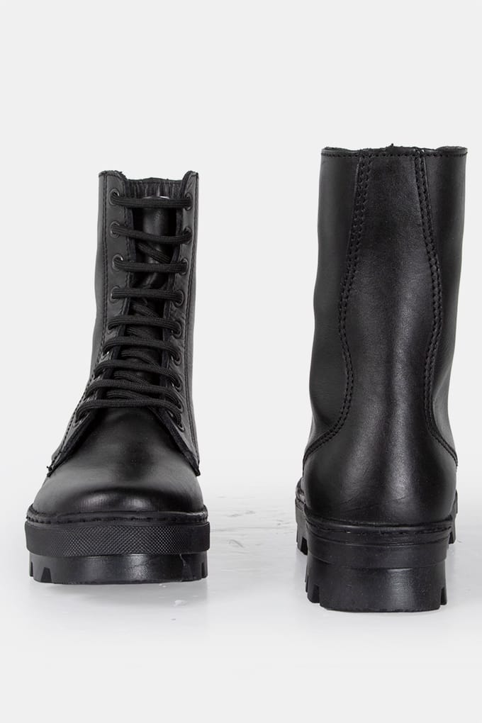 Streetwear Favourites Dechase – Keff High Black Waxy Größe: 37 | Stiefel Outlet | Damen | Schwarz