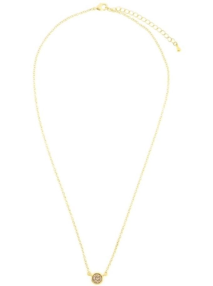 Behave - Dames Ketting Minimalistisch Goudkleur Met Steentje - 40 Cm