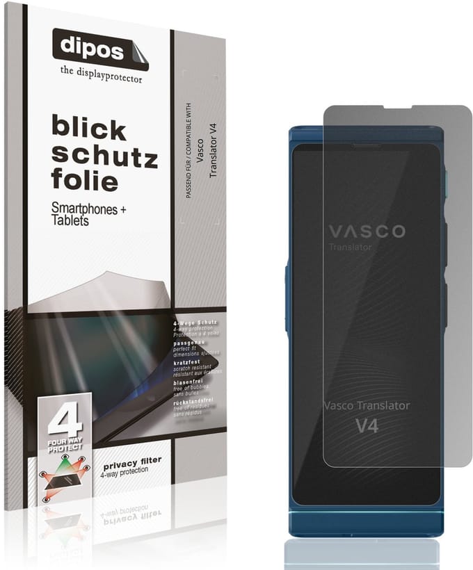 dipos – Matte Privacy Screenprotector geschikt voor Vasco Translator V4 | Anti-Spy Beschermfolie