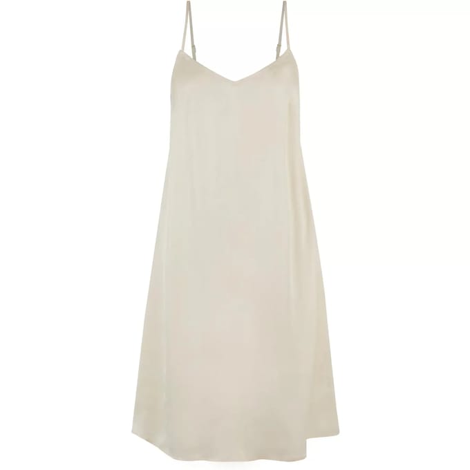 Urban Classics - Viscose Satin Slip Korte jurk - L - Beige