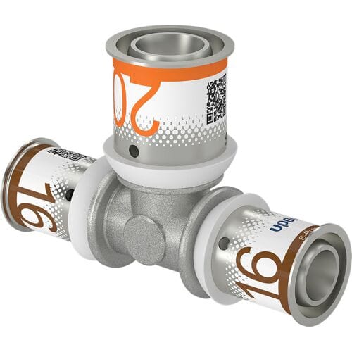 Uponor S-Press Plus pers T-stuk verloop 16x20x16mm
