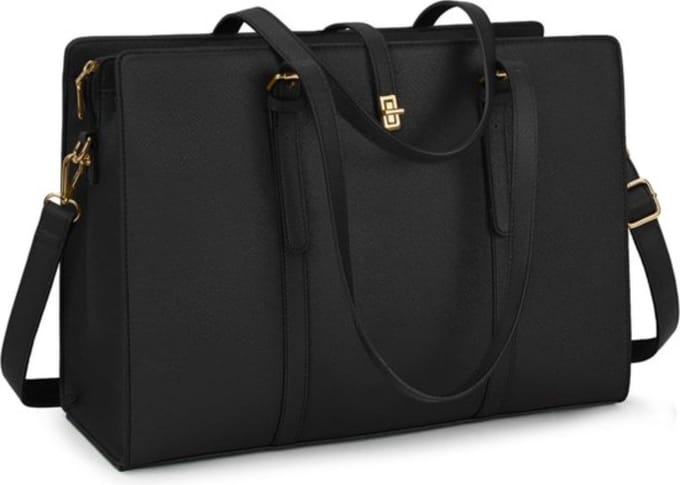 Waterdichte Laptoptas 15.6" - PU-leer - Voor Werk & School - Zwart