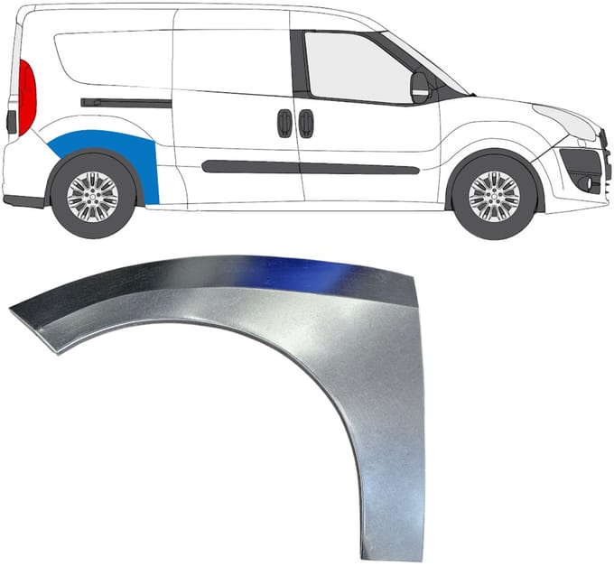 Reparatiepaneel achterspatbord voor Opel Combo D 2011-2018 / Rechts