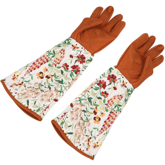 1 Paar Tuinhandschoenen met Lange Mouwen Handbeschermer voor Tuin Erf Snoeien Trimmen Gebruik brown