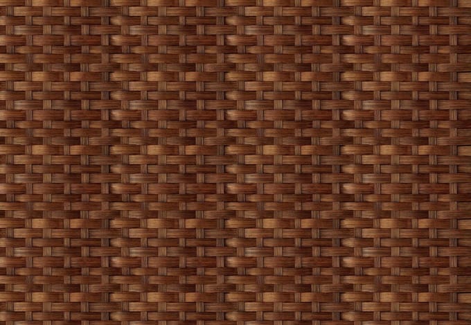 Fotobehang Weave Texture Brown Wicker | XL - 208cm x 146cm | 130g/m2 Vlies