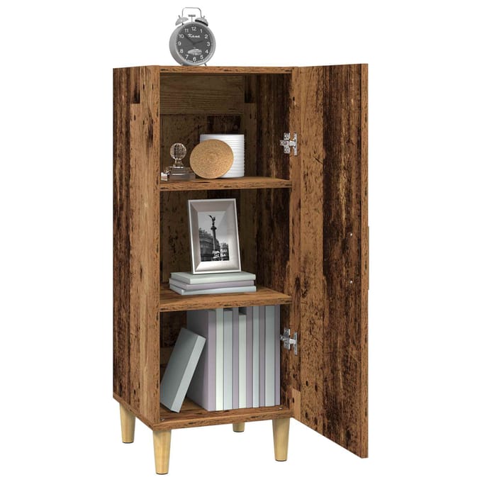 vidaXL - Dressoir - Oud - Hout - 34,5 - x - 34 - x - 90 - cm - Bewerkt - hout