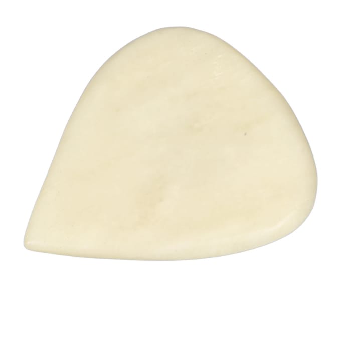 Gitaar Bas Plectrum met Concaaf Ontwerp Natuurlijk Ossenbeen Hartvorm Speelplectrum voor Snaarinstrumenten Crème Geel beige