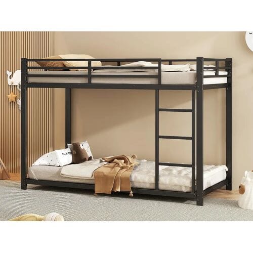 ModernLuxe IJzeren stapelbed voor kinderen 90x200cm - Zwart