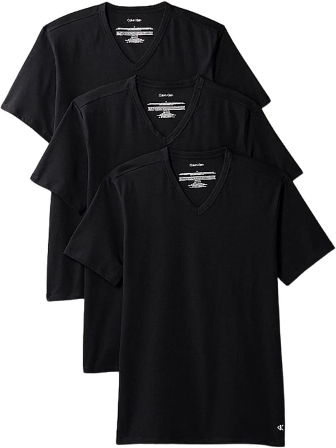 Calvin Klein 3-Pack Heren Lounge T-Shirts V-Hals - Zwart - Maat M